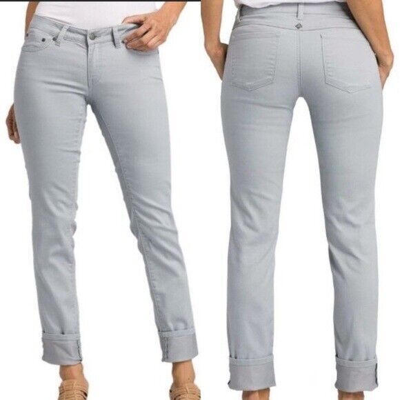 New NWT Womens 8 Prana Kara Jeans Silver Light Gray Stretch Organic Performan 29